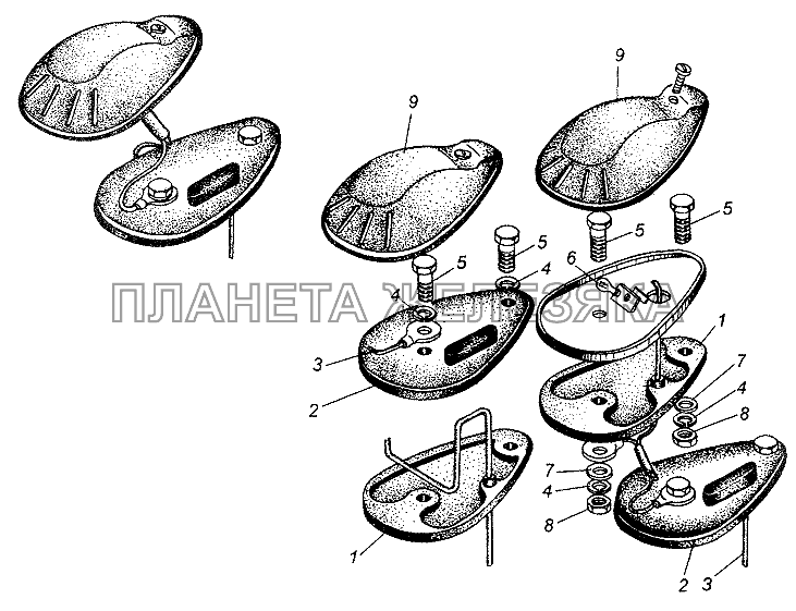 Установка фонарей знака автопоезда МАЗ-64226